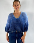 MAI - Pull 100% handmade - dégradé - marineblauw