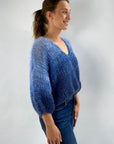 MAI - Pull 100% handmade - dégradé - marineblauw