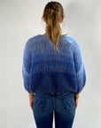 MAI - Pull 100% handmade - dégradé - marineblauw