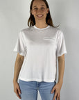 Peserico - T-shirt met ronde hals en voile plooien - Wit - A06235J0
