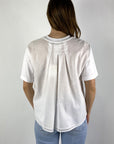 Peserico - T-shirt met ronde hals en voile plooien - Wit - A06235J0