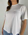 Peserico - T-shirt met ronde hals en voile plooien - Wit - A06235J0