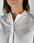 Peserico - Poplin blouse met stretch jersey achterzijde - Wit - A06841