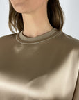 Peserico - Hemd aus Seidensatin mit Lurex-Details - Marron - A06871