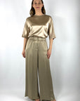 Peserico - Hemd aus Seidensatin mit Lurex-Details - Marron - A06871