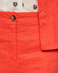Marc Cain - AC 81.69 W70 | 223 - Hose weit Leinen Viskose - Bright Tomato
