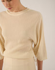 Oscar The Collection - Agnes TOP - Trui met stropmouwen - cream