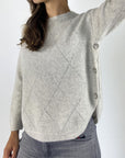 Anneclaire - D1248 | 117 - Pull ruit strass - lichtgrijs