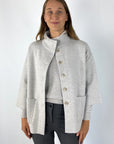 Anneclaire - D1267 | 294 - Vest kraag en zakken rib - lichtgrijs