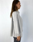 Anneclaire - D1267 | 294 - Vest kraag en zakken rib - lichtgrijs