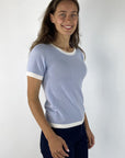 Anneclaire - D1283 200 - Truitje korte mouw bicolor - lichtblauw