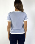 Anneclaire - D1283 200 - Truitje korte mouw bicolor - lichtblauw
