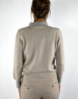 Anneclaire - D1869 | 733 - Trui met strik bicolor - GRIJS BEIGE