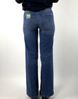 Cambio wide-leg jeans in Medium Blue met hoge taille en comfortabele stretchdenim