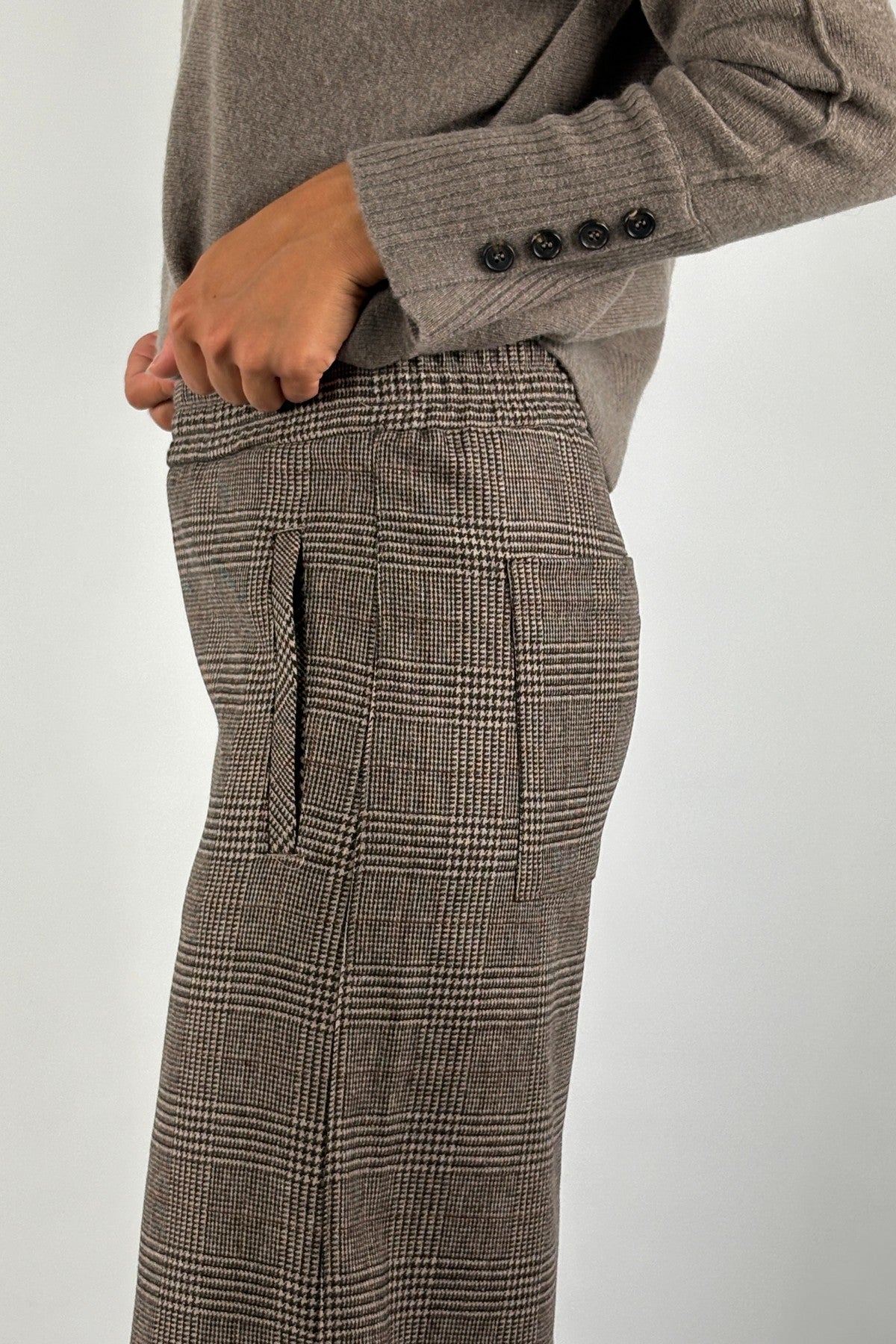 Cambio Aveline 8746 pantalon glencheck – Shades of Brown