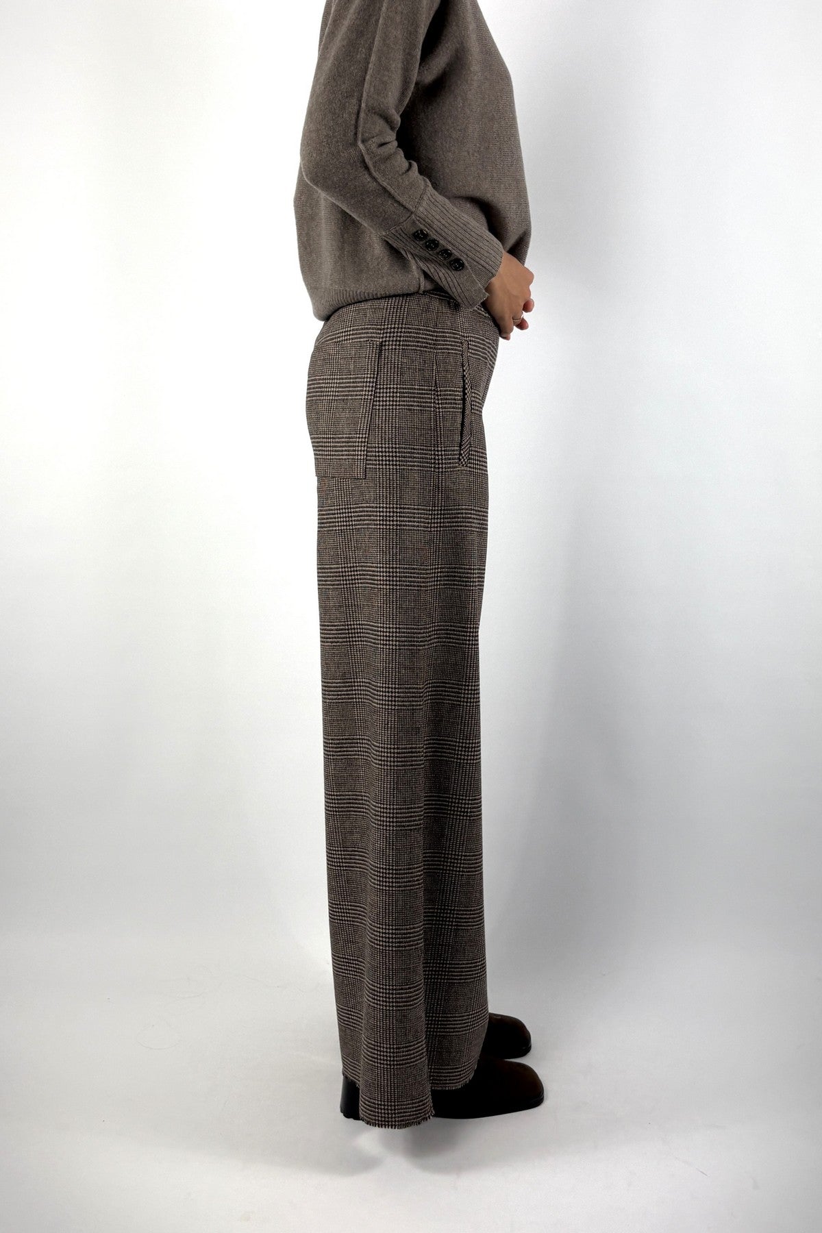 Cambio Aveline 8746 pantalon glencheck – Shades of Brown