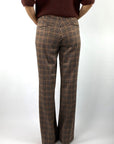 Cambio Famous 64023 flared pied-de-poule broek – Cinnamon Burgundy