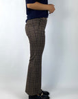 Cambio - Francoise cropped - Broek jersey ruitpatroon - caramel