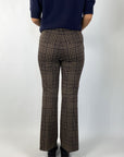 Cambio - Francoise cropped - Broek jersey ruitpatroon - caramel