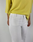 Cambio - Tess Wide Leg Jeans met Strijklijnen - White Stone - 9049