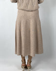D.Exterior - 61234 | 4 - Rok lang wijd tweed - beige
