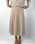 D.Exterior - 61234 | 4 - Rok lang wijd tweed - beige