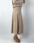 D.Exterior - 61234 | 4 - Rok lang wijd tweed - beige