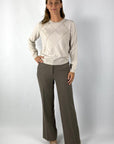 D.Exterior - 61062 | 7 - Trui lurex ruitpatroon - greige