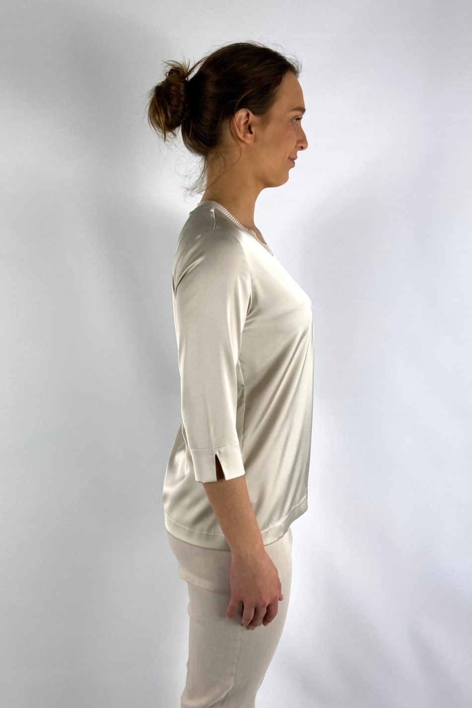 D.Exterior - 60656 | 3 marmo - T-shirt satijn - mastiek