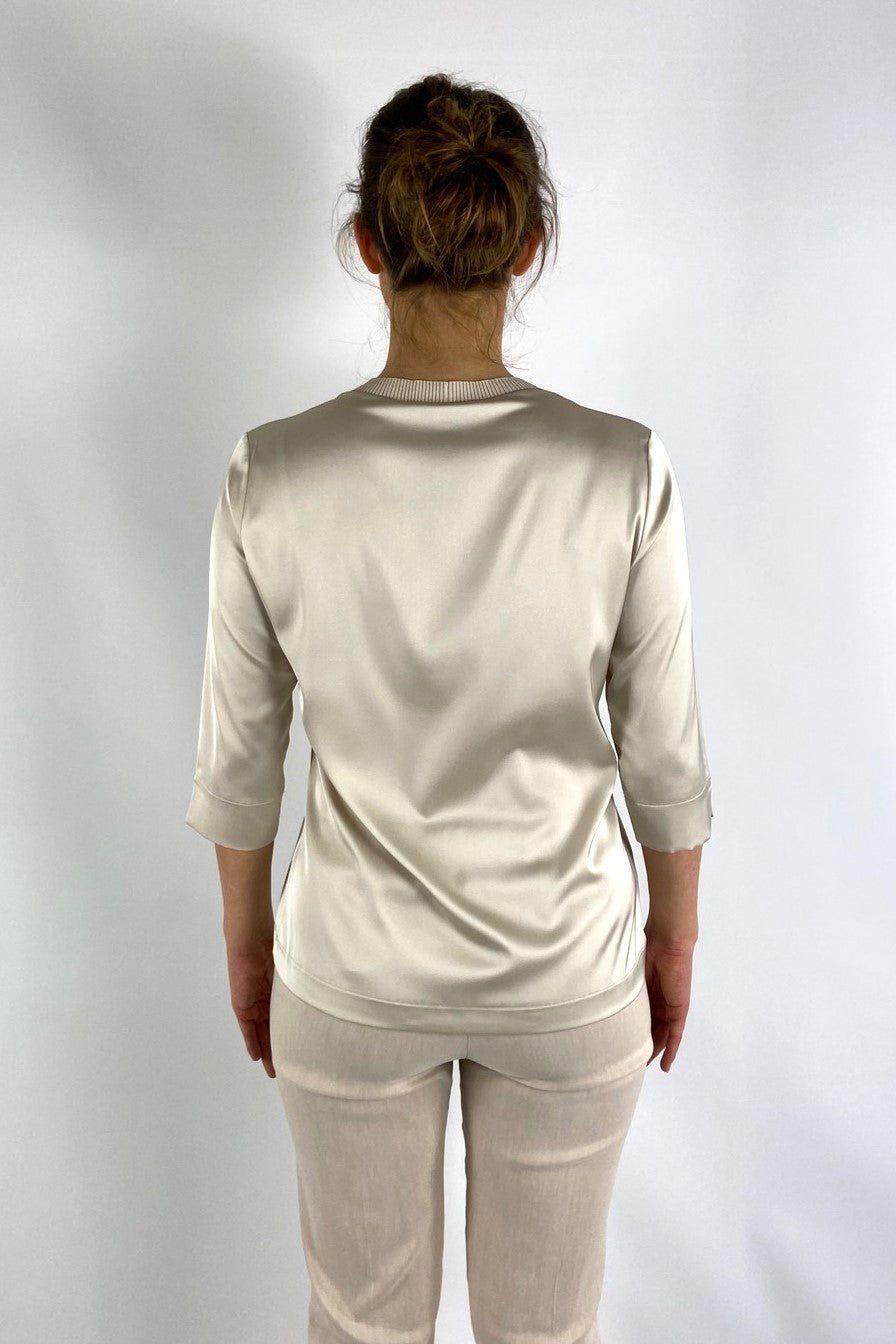 D.Exterior - 60656 | 3 marmo - T-shirt satijn - mastiek