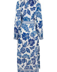 Dea Kudibal - Idiana Linnen Maxi-Jurk - Exotic Blue Flowers
