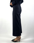D.Exterior culotte in flanel met omslag – Blue