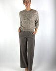 D.Exterior beige ecru pull in Deserto met reliëfpatroon en subtiele pailletten