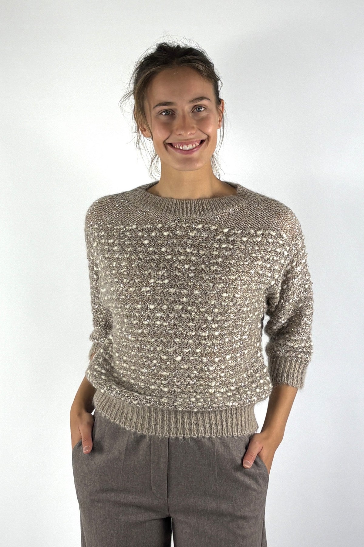 D.Exterior pull met reliëfpatroon en pailletten – Deserto