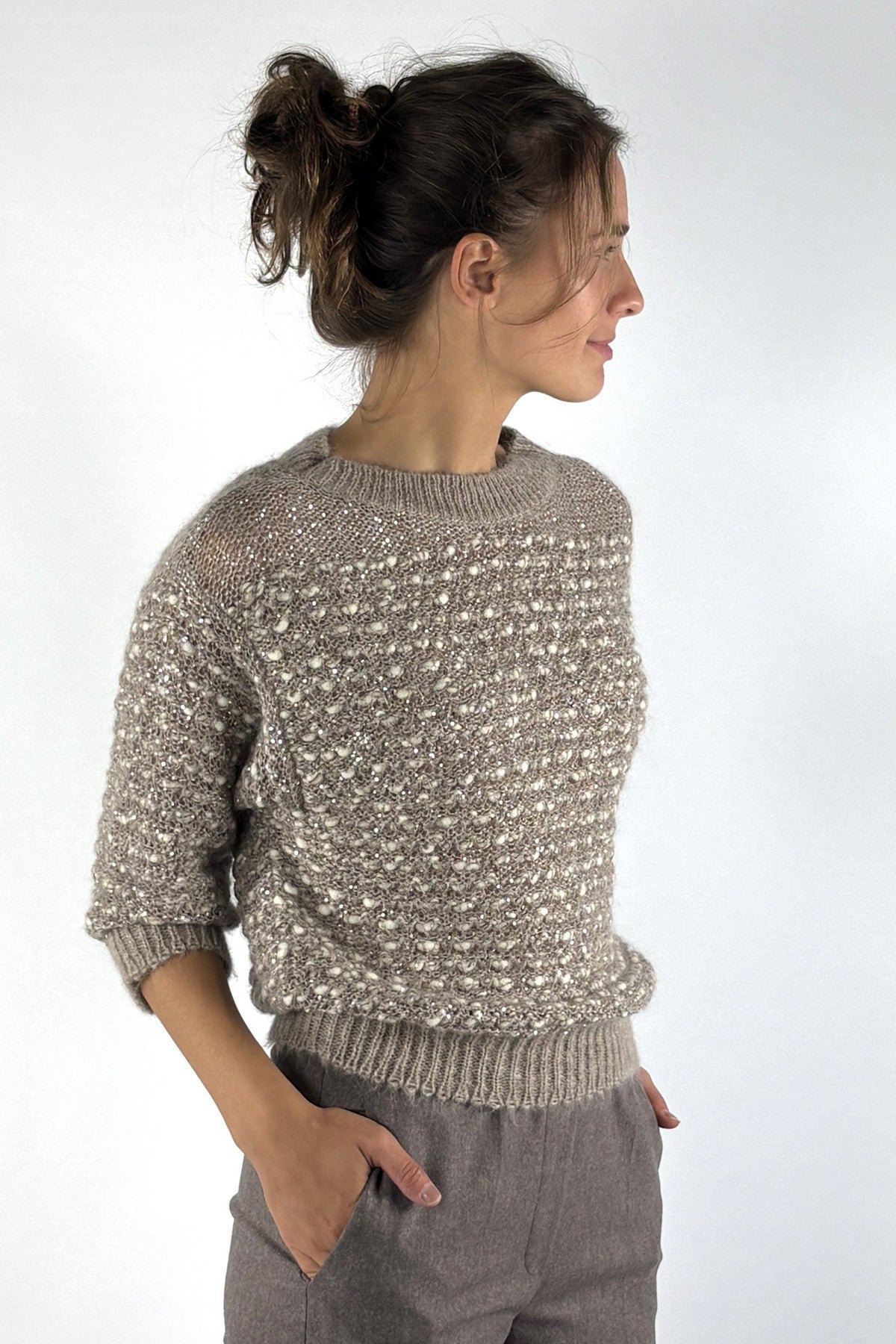 D.Exterior pull met reliëfpatroon en pailletten – Deserto