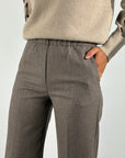 D.Exterior 63742 wide-leg flanellen pantalon – Visone