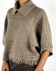 D.Exterior 63142 gehaakte capepull met splitkraag – Castoro