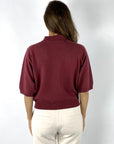 FFC - 14068 | 1463 - Pull col montant - donkerrood