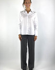 FFC 16434 blouse popeline met detailmouw – Wit