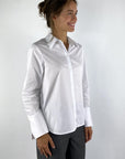 FFC 16434 blouse popeline met detailmouw – Wit