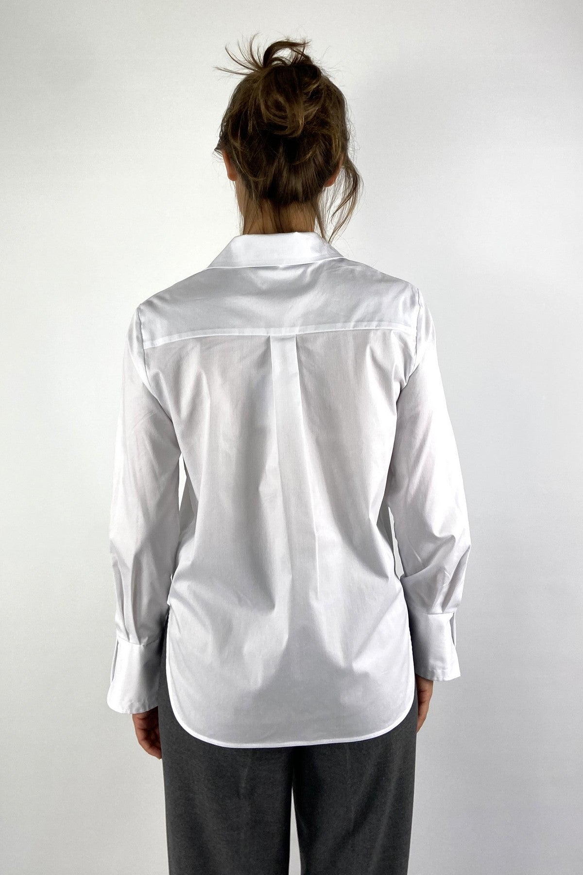 FFC 16434 blouse popeline met detailmouw – Wit