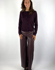 FFC Fashion 16069 korte cardigan merinowol – Aubergine