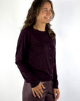 FFC Fashion 16069 korte cardigan merinowol – Aubergine