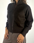 FFC kort gebreid vest met rits – Brown Melange