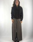 FFC kort gebreid vest met rits – Brown Melange