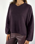 FFC Fashion 16034 ponchopull V wol & kasjmier – Aubergine