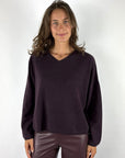 FFC Fashion 16034 ponchopull V wol & kasjmier – Aubergine