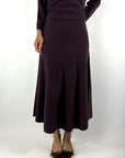 FFC Fashion 16052 A-lijn rok kasjmier & zijde – Aubergine