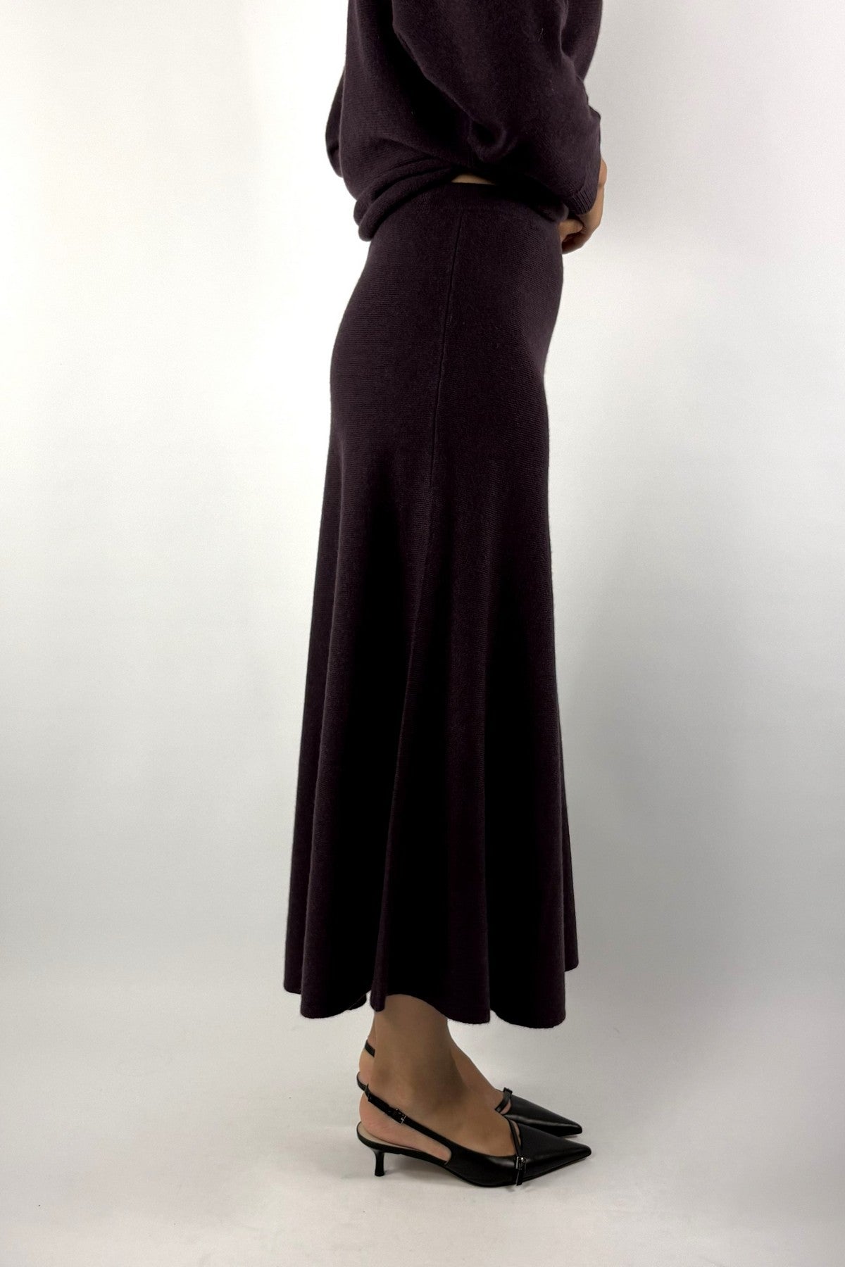 FFC Fashion 16052 A-lijn rok kasjmier &amp; zijde – Aubergine