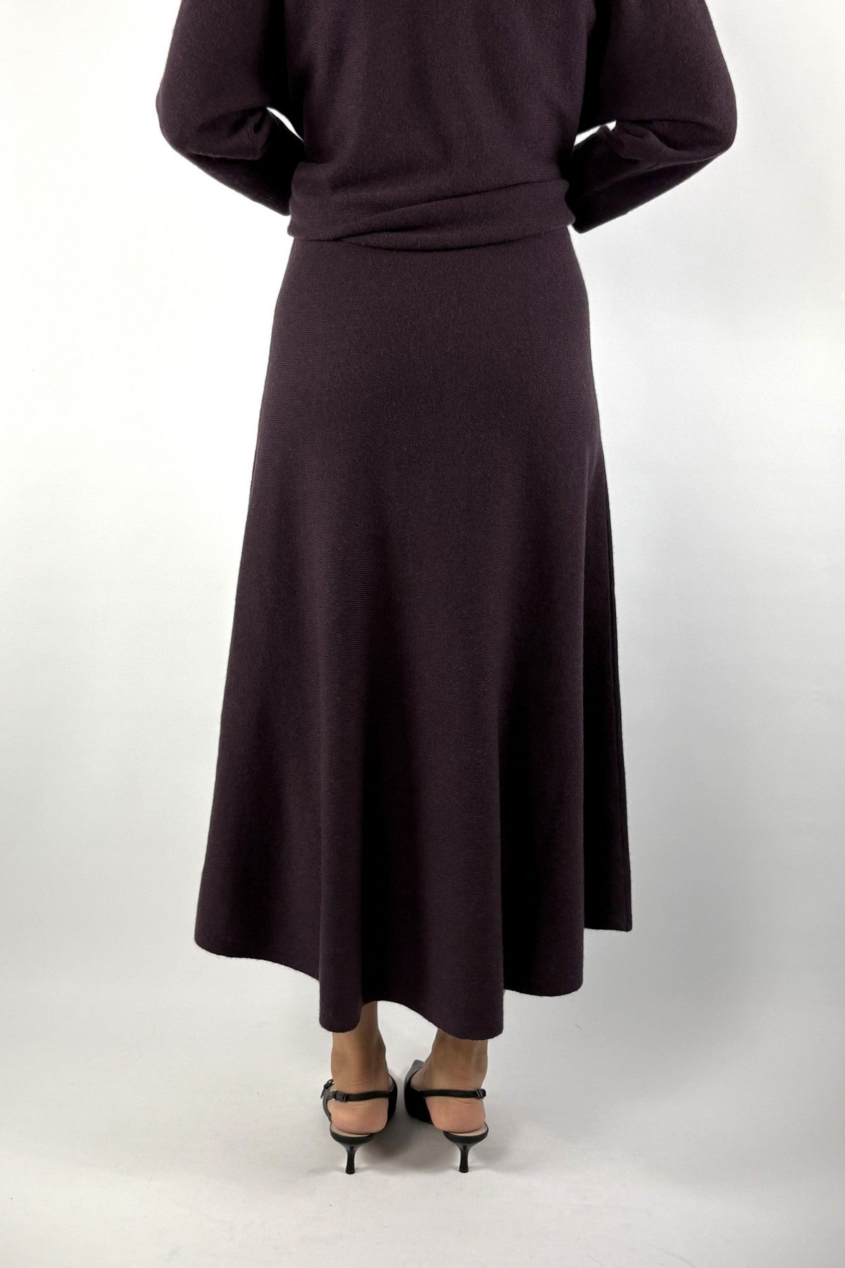 FFC Fashion 16052 A-lijn rok kasjmier &amp; zijde – Aubergine